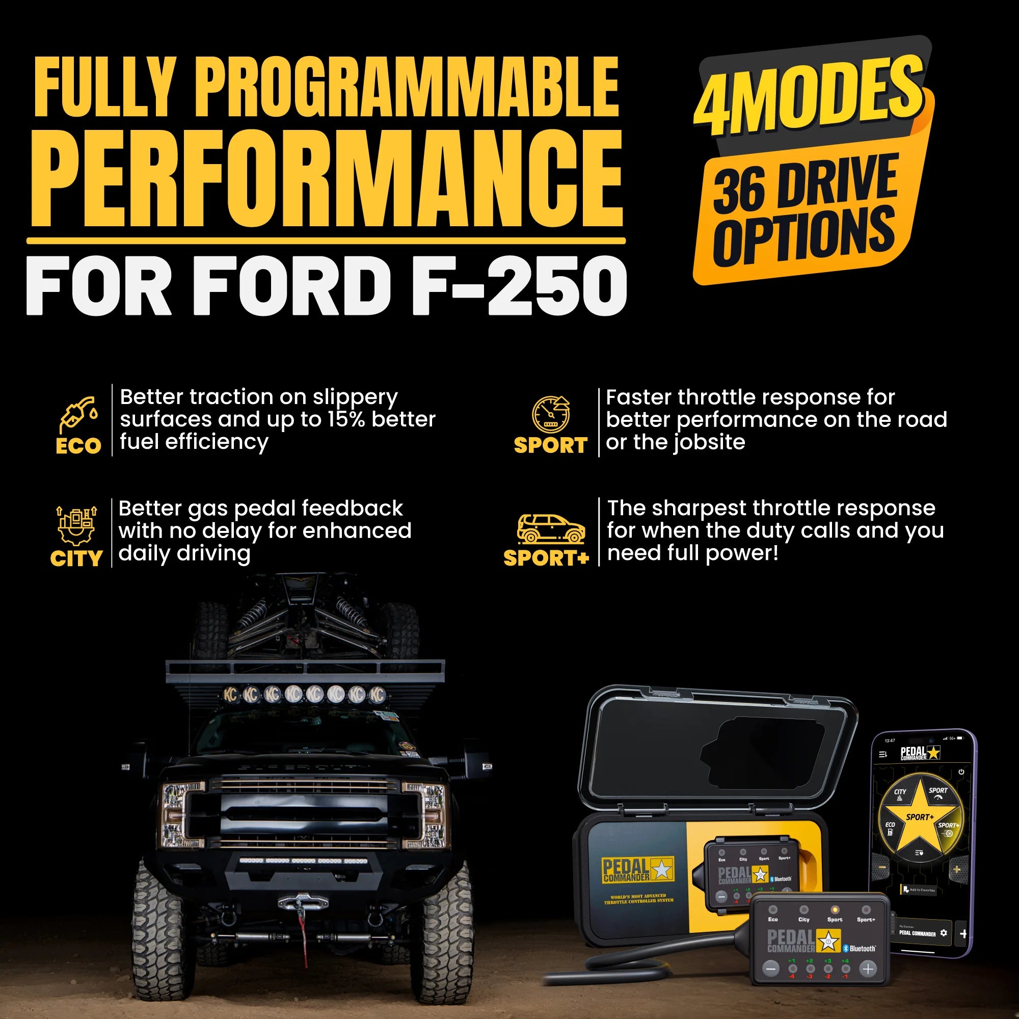 Pedal Commander for ford f250 4 modes