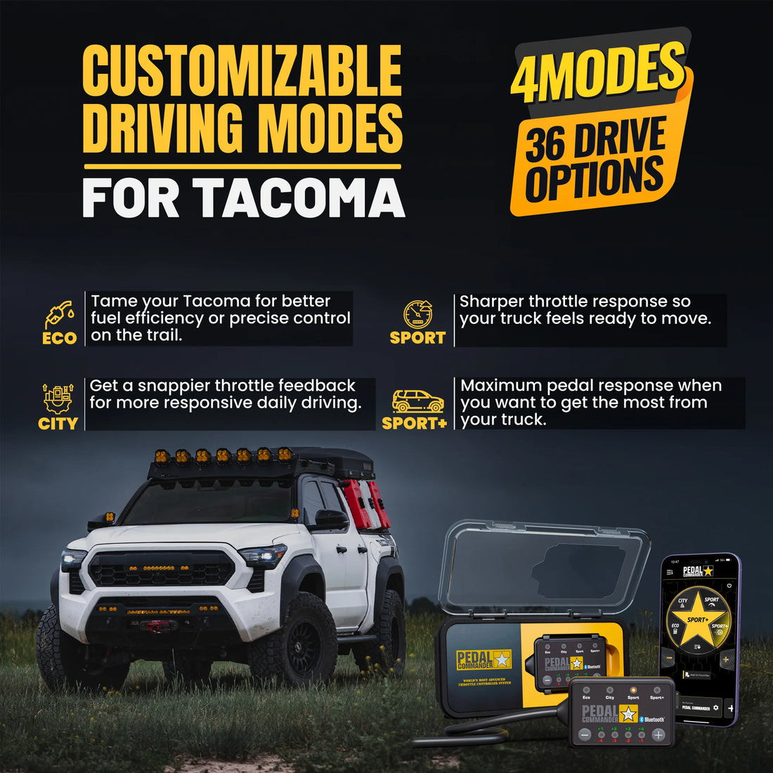 Pedal Commander® for Tacoma 4 modes 36 drive options