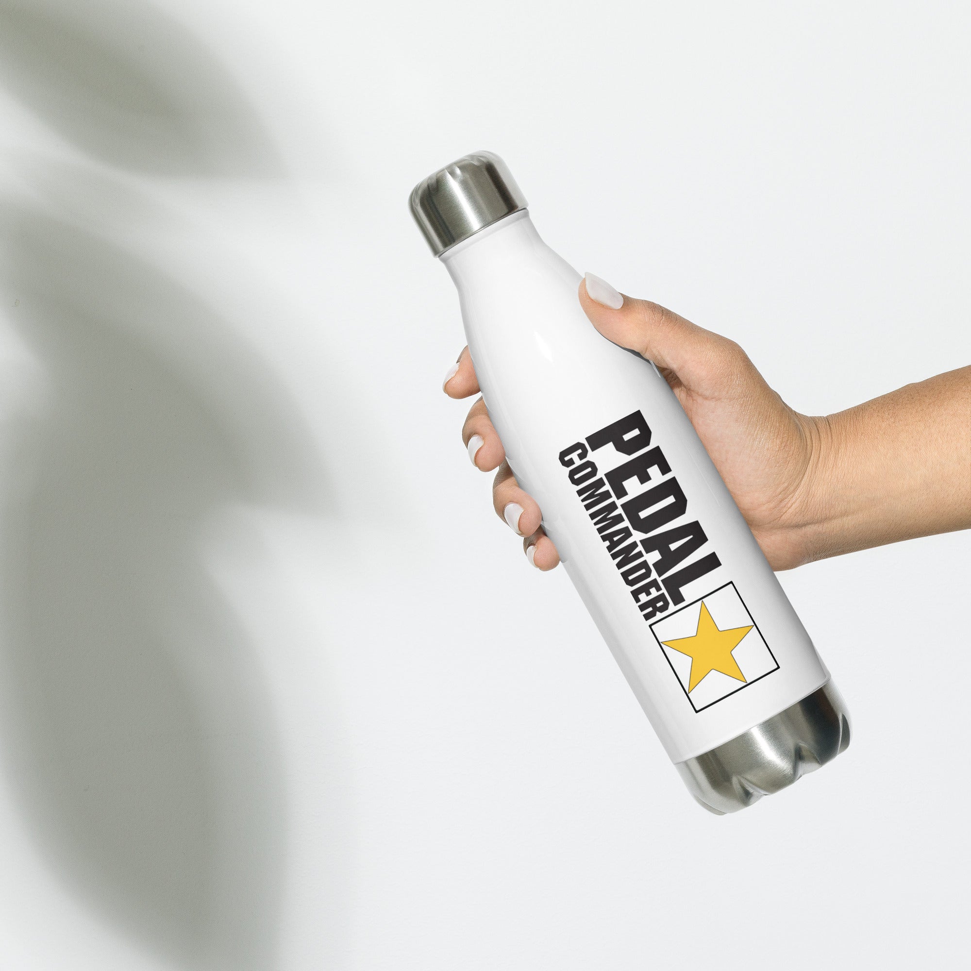 Pedal Commander Bouteille d'eau en acier inoxydable blanche